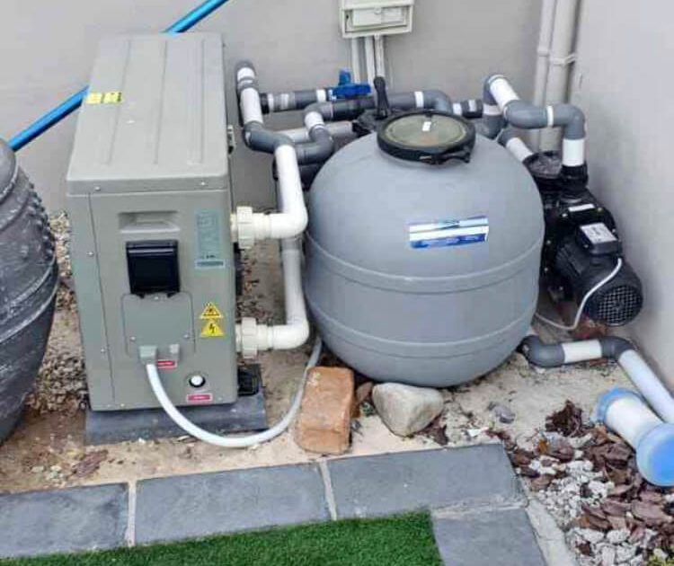 Complete pool pump installation with new plumbing and electrical setup in Cape Town