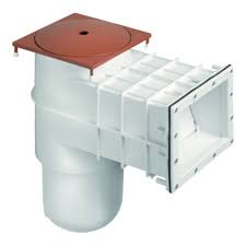 Close-up of an Earthco pool skimmer weir flap installed in a Cape Town pool to improve surface debris collection and skimming performance