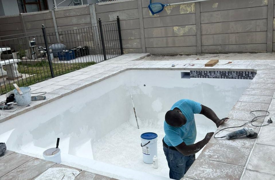 Expert fibreglass relining service for swimming pools in Plumstead, Western Cape, ensuring a smooth, durable, and long-lasting finish. Our professional team restores your pool’s surface, addressing cracks and wear while providing a low-maintenance, non-porous surface that resists staining and algae growth. Ideal for improving the appearance and functionality of your pool, our fibreglass relining solutions offer enhanced water retention and energy efficiency.