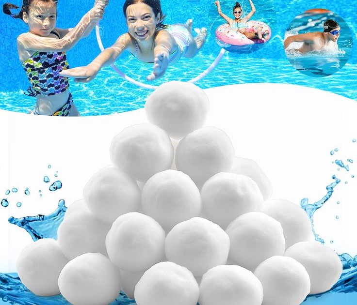 Close-up of pool filter balls used as an eco-friendly alternative to sand in Cape Town swimming pools