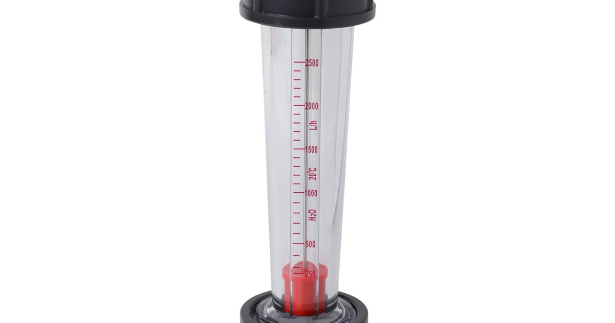 Analog rotameter measuring water flow in a swimming pool filtration system installation in Cape Town