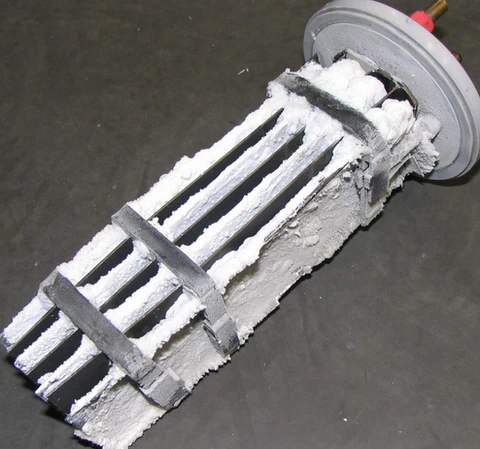 Calcium buildup on a pool chlorinator cell in Brackenfell