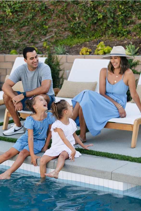 Family enjoying a newly installed swimming pool in Strand