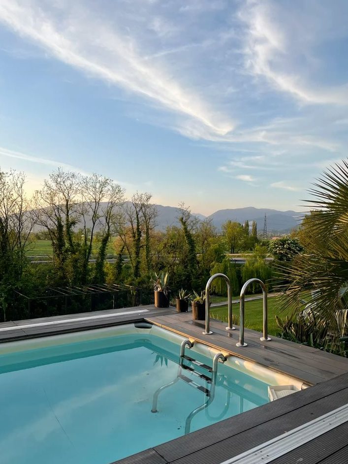 Sparkling outdoor pool with mountain views in Durbanville, Cape Town