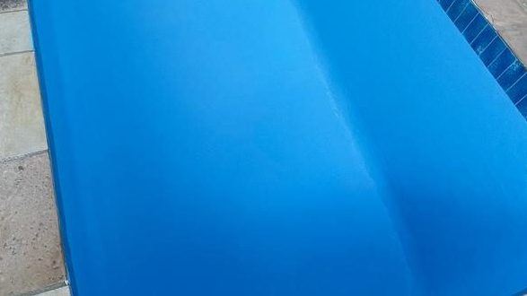 Close-up of smooth fibreglass pool surface in Western Cape