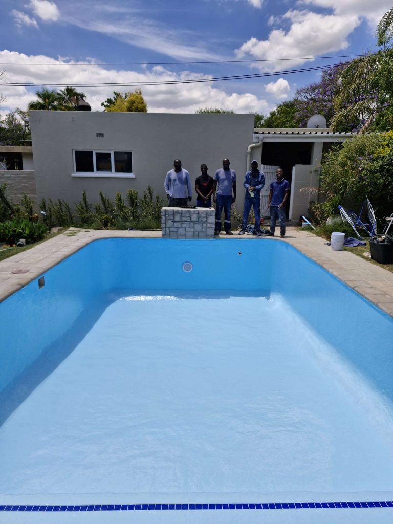 Newly cracks repaired and fibreglass lined pool in Langebaan