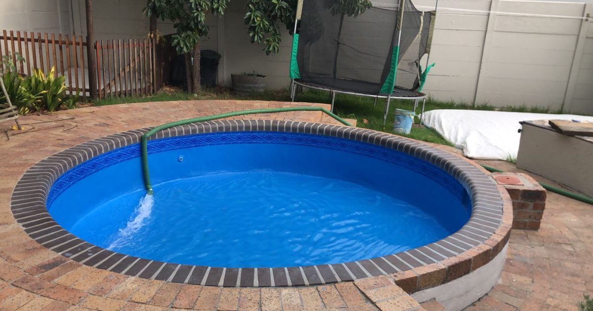 finished swimming pool Edgemead painted fibreglass coating clean water
