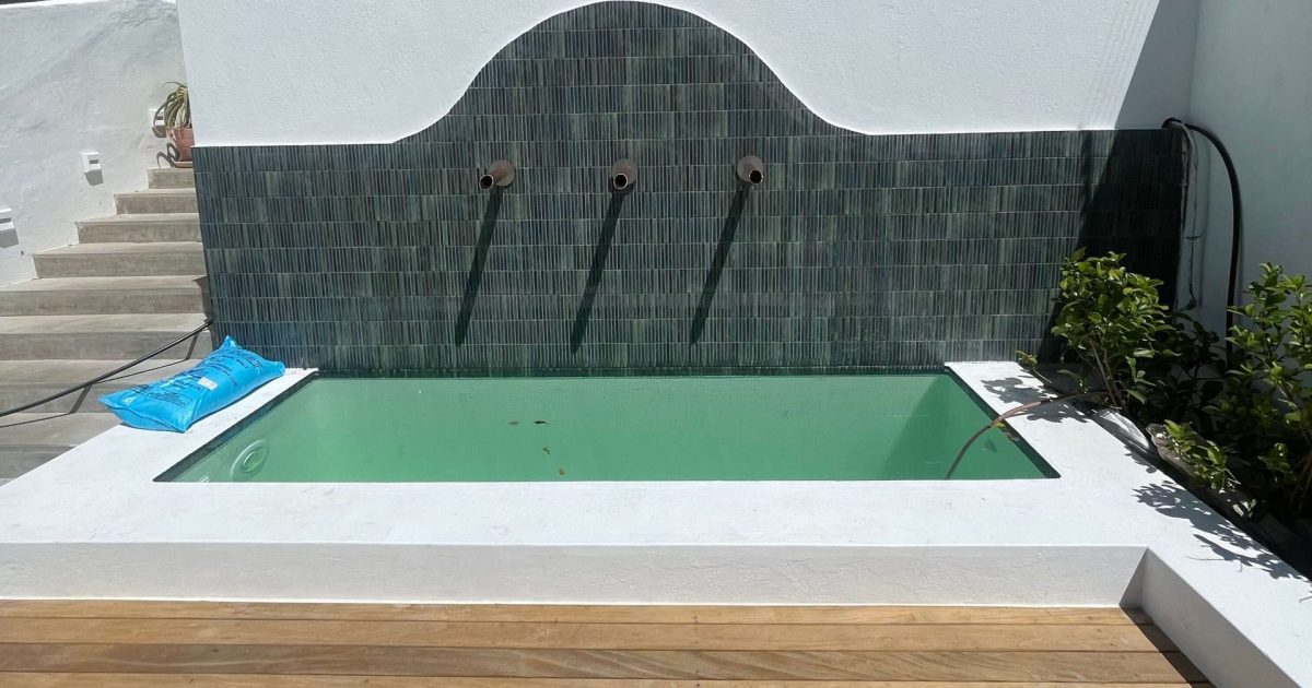 Compact residential pool upgraded with fibreglass finish in Cape Town Western Cape