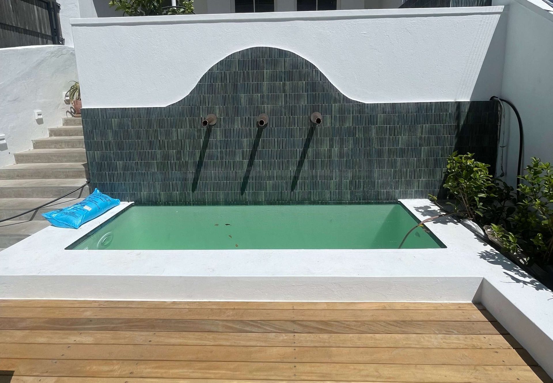 Compact residential pool upgraded with fibreglass finish in Cape Town Western Cape
