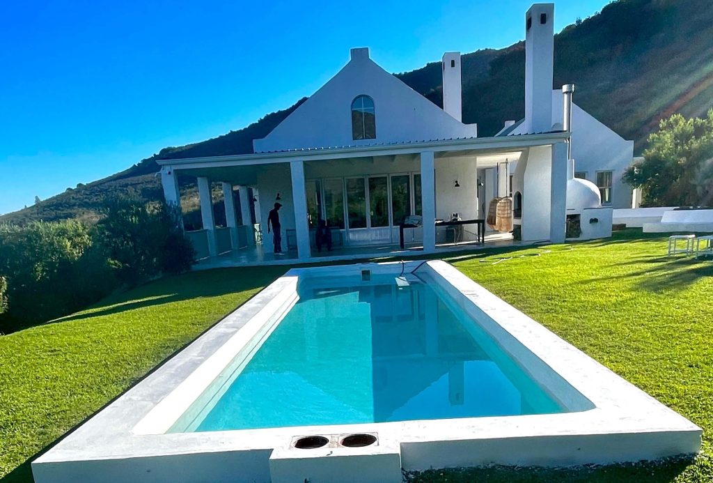Newly renovated gunite swimming pool with fibreglass lining in Yzerfontein Western Cape
