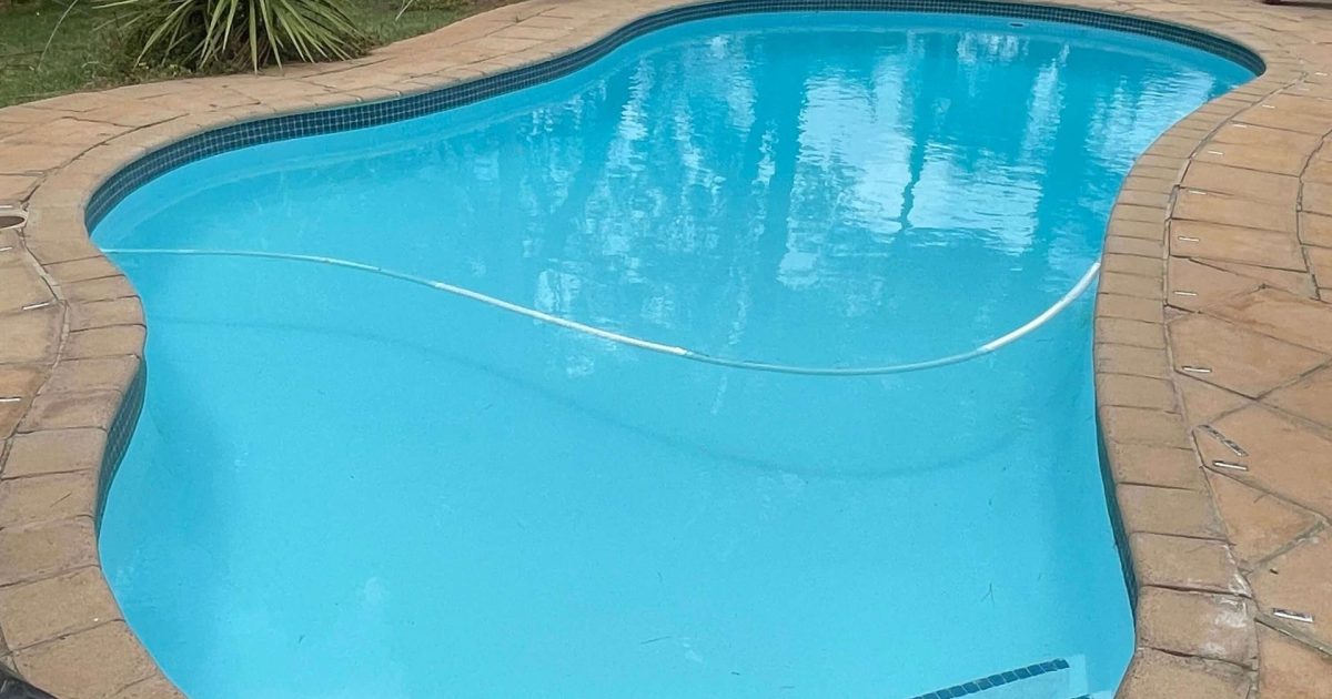Modern renovated swimming pool at coastal home in Yzerfontein Western Cape