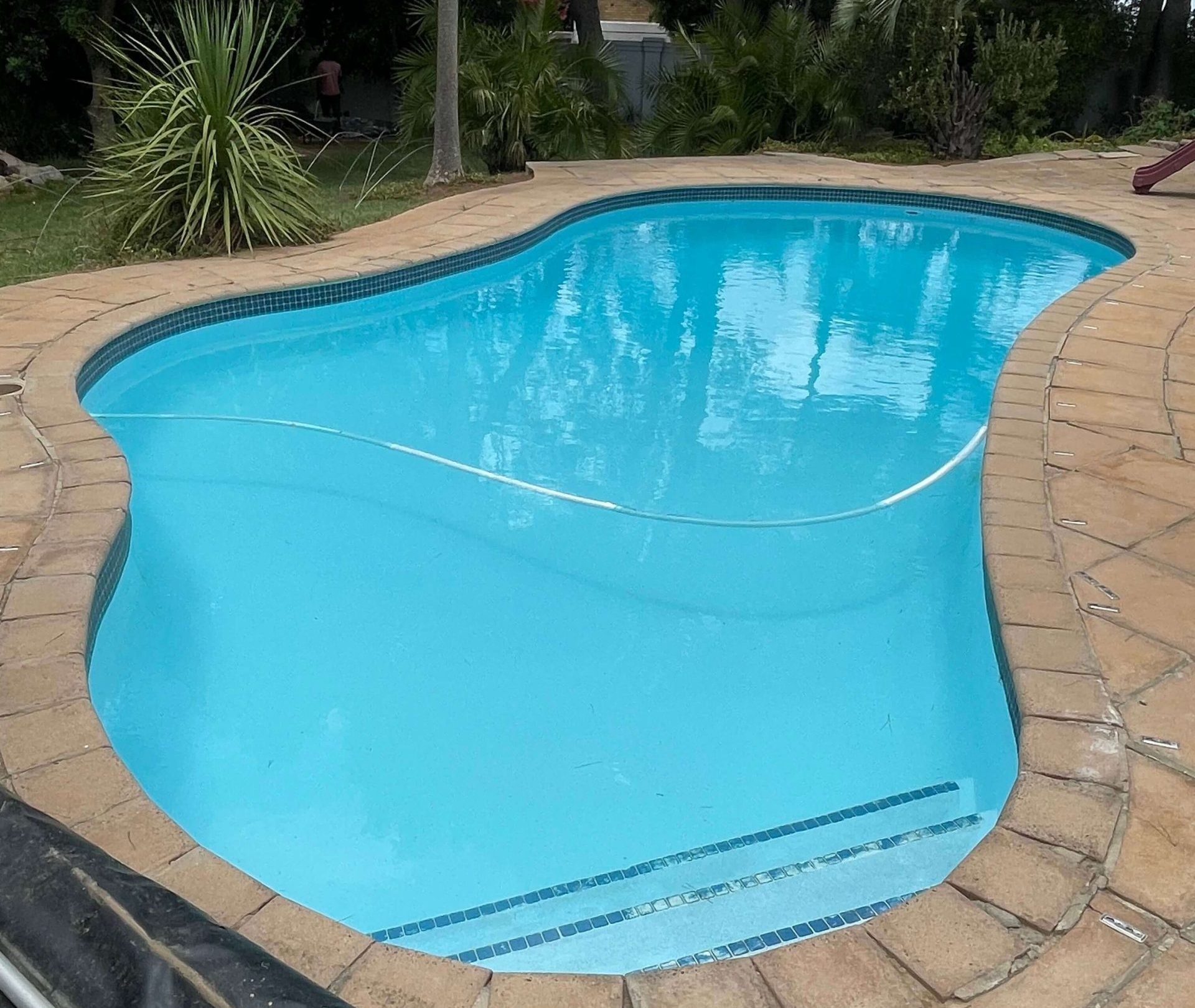 Modern renovated swimming pool at coastal home in Yzerfontein Western Cape