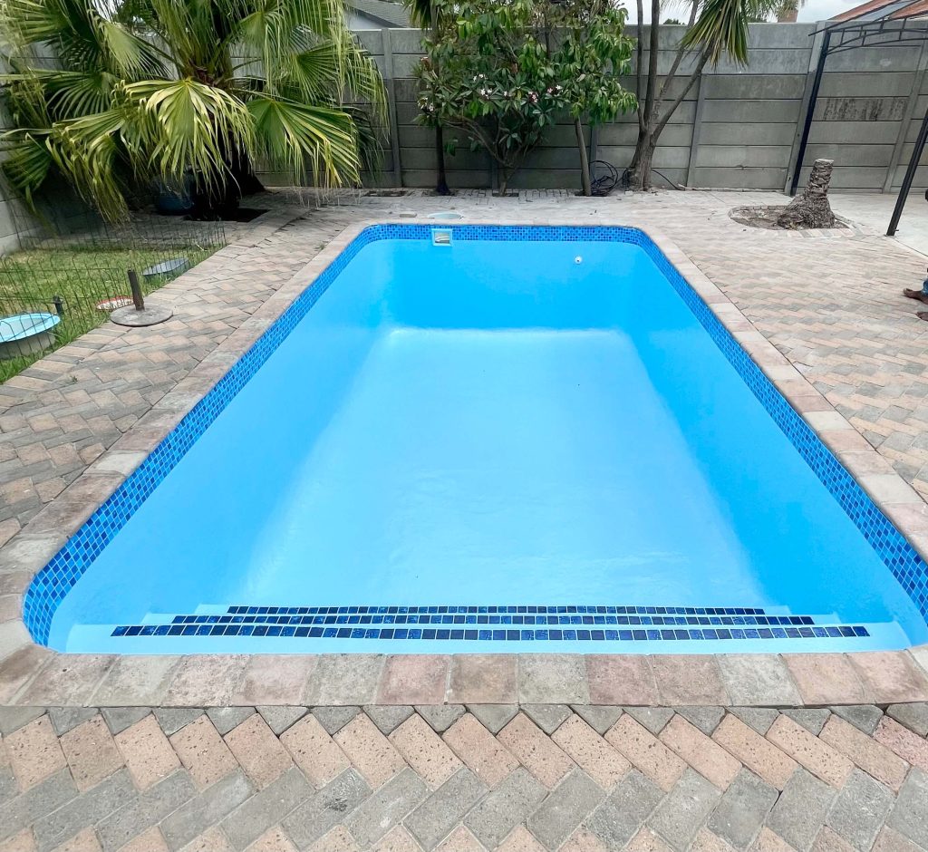 Swimming pool before and after renovation in Cape Town