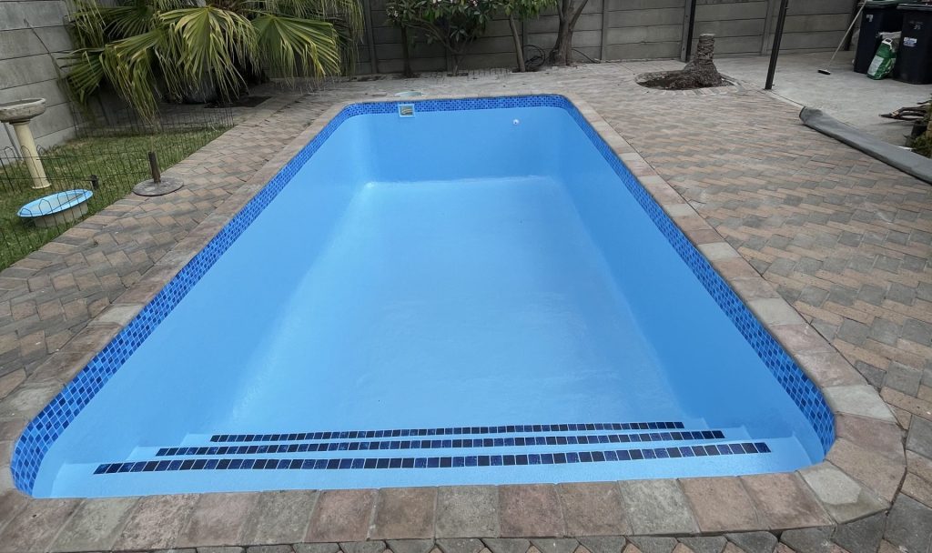 Fibreglass pool renovation before and after Cape Town
