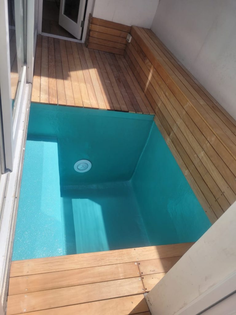 Concrete after fibreglass lining in Cape Town